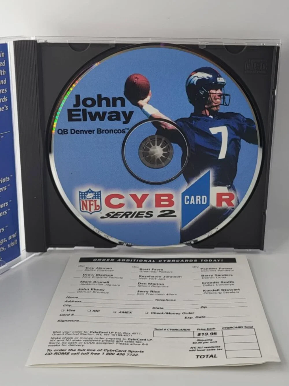 RARE NFL CyberCard Series 2 John Elway PC CD ROM Tested Working 90s Retro